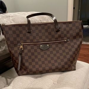 Louis Vuitton Iena MM zipper top bag, with outside zipper pocket as well.